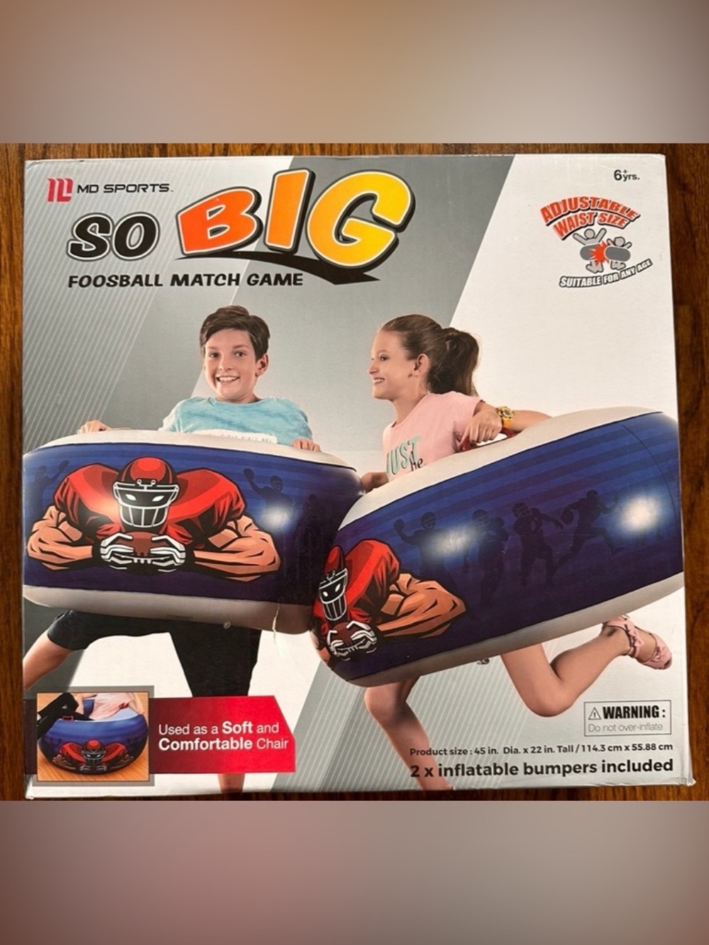 NWT KIDS MD SPORTS SO BIG FOOSBALL DONUT MATCH GAME - FAMILY INDOOR OUTDOOR